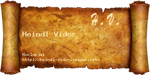 Heindl Vidor névjegykártya